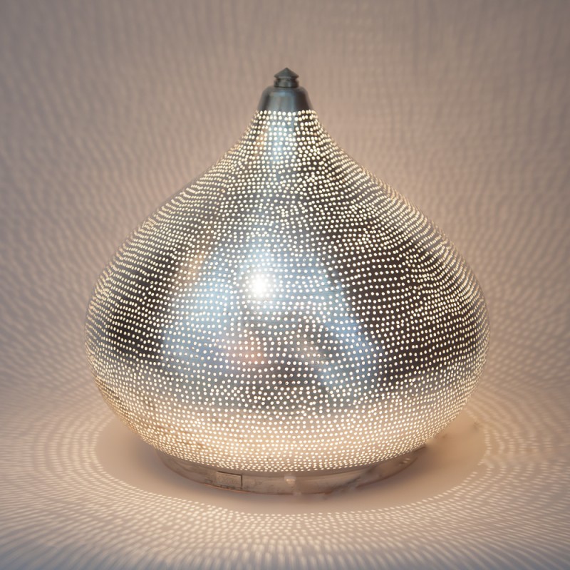 TABLE LAMP ON FLSK BRASS SILVER PLATED 40 - TABLE LAMPS TABLE LAMP ON FLSK BRASS SILVER PLATED 40 - TABLE LAMPS